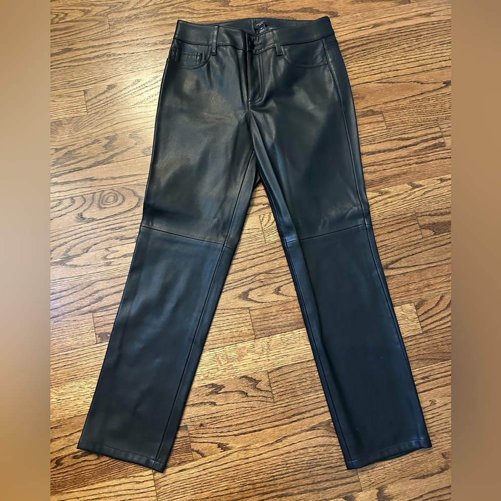 Ann Taylor Black Women Faux Leather Pants